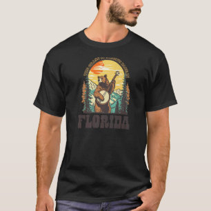 The Grass Is Blue In Florida Vintage Bear Banjo Pl T-Shirt
