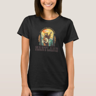 The Grass Is Blue In Maryland Vintage Bear Banjo P T-Shirt