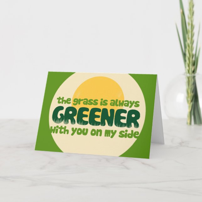 The grass is greener holiday card (Front)