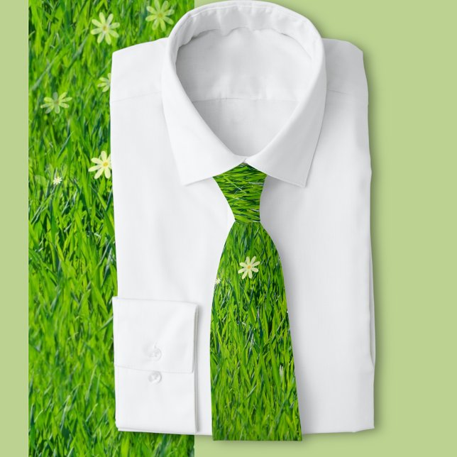 The grass is greener men's tie (Lovers of lawn! Groundskeepers, gardeners, lawnmower )