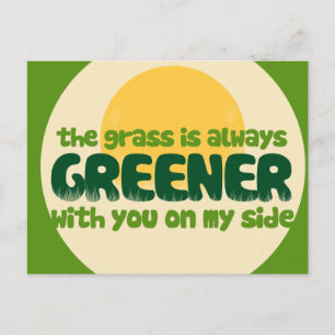 The grass is greener postcard