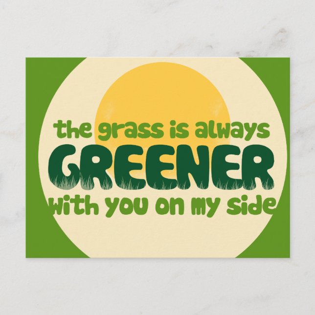 The grass is greener postcard (Front)