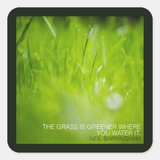 THE GRASS IS GREENER SQUARE STICKER
