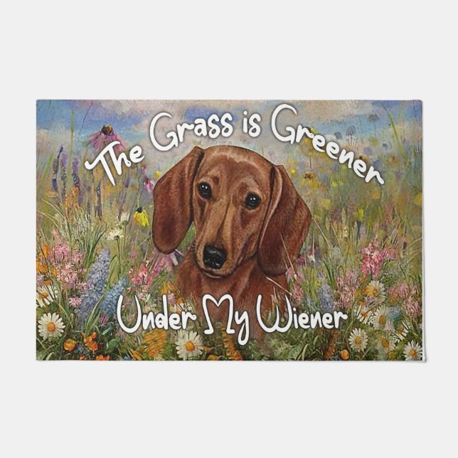 The Grass Is Greener Under My Wiener, Dog Mat (Front)