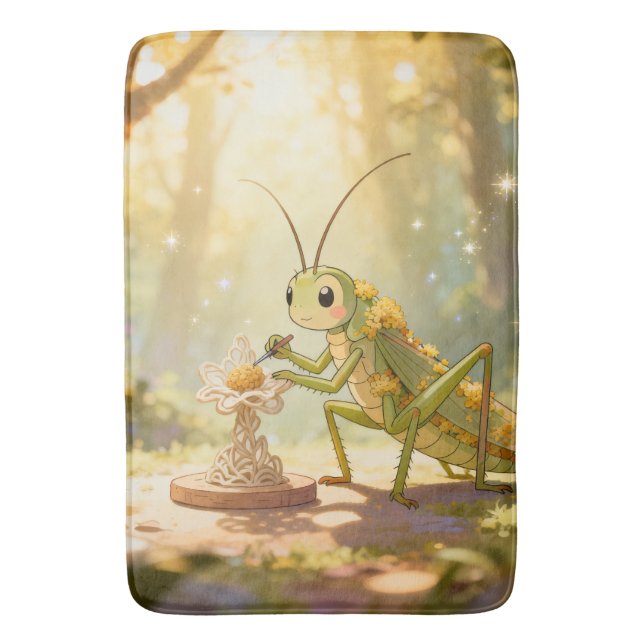 The Grasshopper and the Nectar Artwork.1 Bath Mat (Front Vertical)