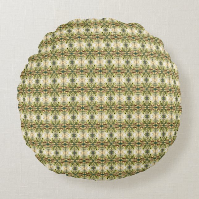 The Grasshopper and the Nectar Artwork Round Cushion (Front)