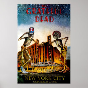 The Grateful Dead 1980 Radio City NY Concert Poster