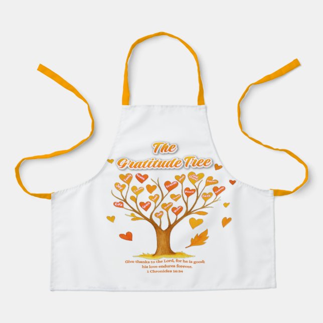 'The Gratitude Tree' All-Over Print Apron for Kids (Front)