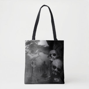 The Graveyard Shift (Gothic Graveyard Scene) Tote Bag