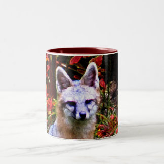THE GRAY FOX IN AUTUMN Two-Tone COFFEE MUG