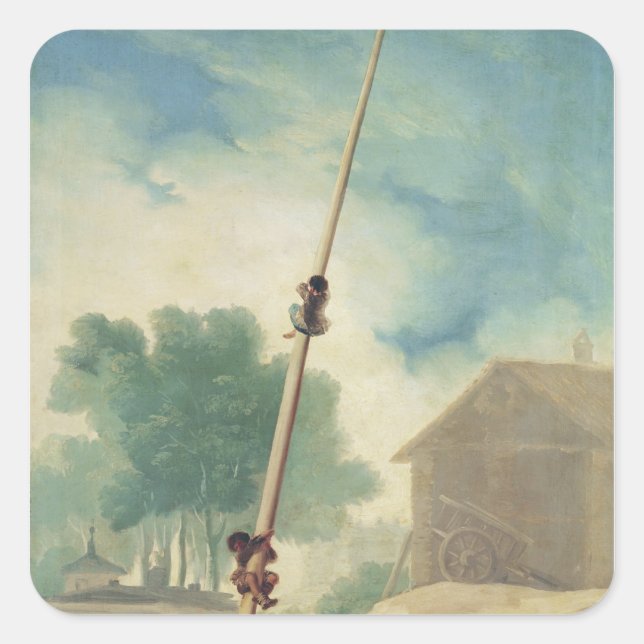 The Greasy Pole, 1787 Square Sticker (Front)
