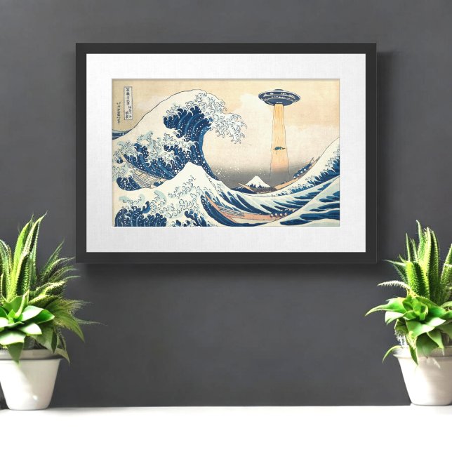 The Great Abduction Off Kanagawa Hokusai Remix Poster (Creator Uploaded)
