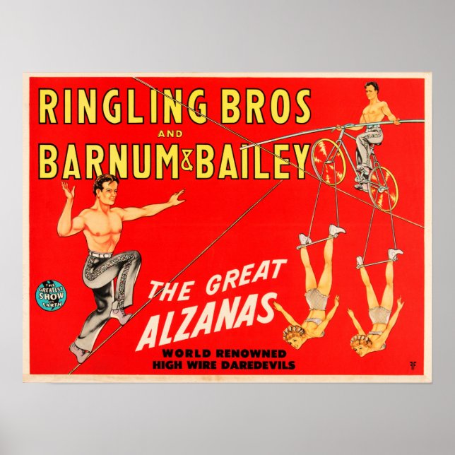 The Great Alzanas Acrobat Linewalker Aerial Circus Poster (Front)