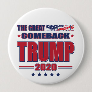 The Great American Comeback Trump 2020 10 Cm Round Badge