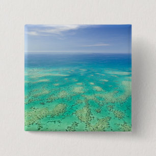 The Great Barrier Reef, aerial view of Green 15 Cm Square Badge