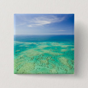 The Great Barrier Reef, aerial view of Green 2 15 Cm Square Badge