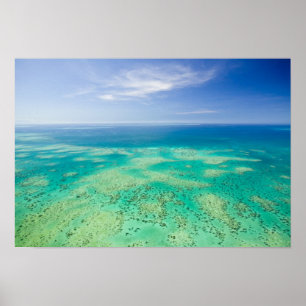 The Great Barrier Reef, aerial view of Green 2 Poster