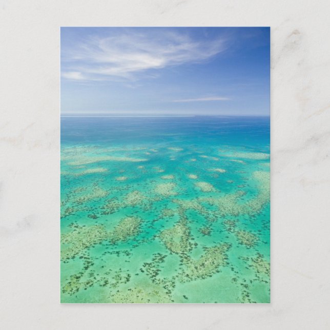 The Great Barrier Reef, aerial view of Green Postcard (Front)