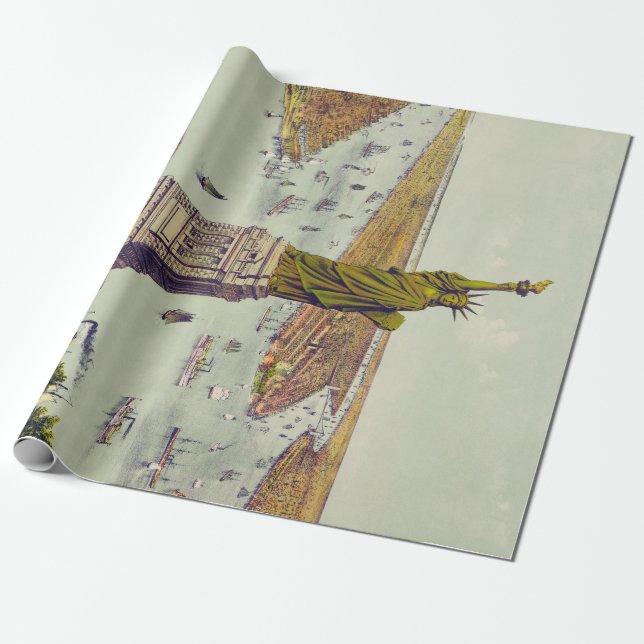 The Great Bartholdi Statue, Statue of Liberty Wrapping Paper (Unrolled)