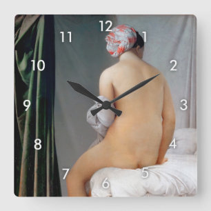 The Great Bather (Seated Woman), Dominique Ingres Square Wall Clock