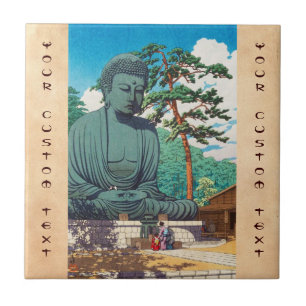 The Great Buddha at Kamakura Hasui Kawase hanga Tile