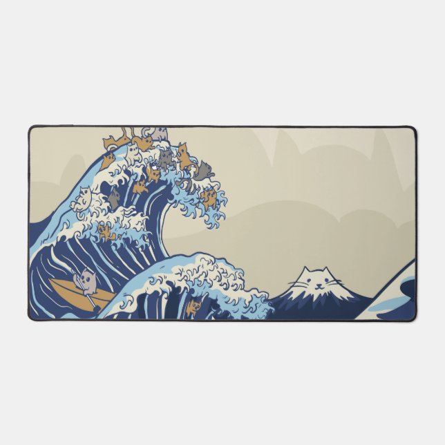 The Great Cat Wave Desk Mat (Front)