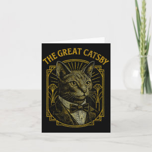 The Great Catsby Funny Retro Art Deco Cat Design  Card