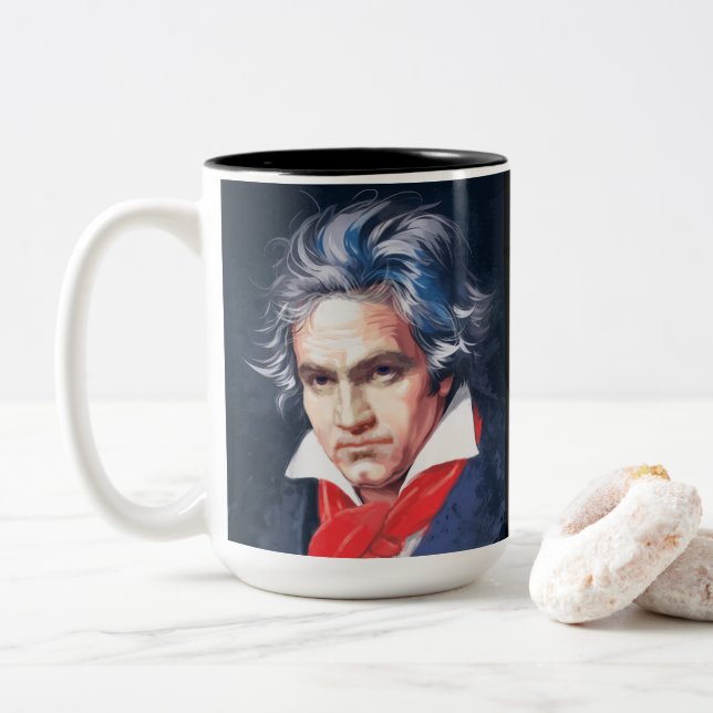 The Great Composers: Beethoven Two-Tone Coffee Mug (With Donut)
