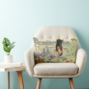 The Great Coney Island Water Carnival Lumbar Cushion