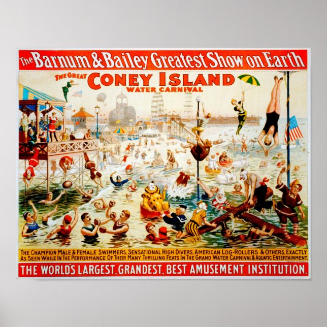 The Great Coney Island Water Carnival Poster (Front)