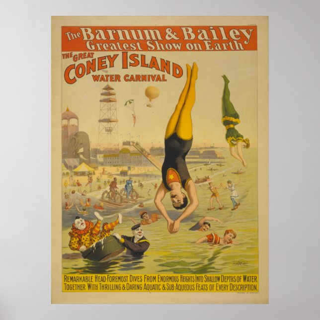 The Great Coney Island Water Carnival Poster (Front)