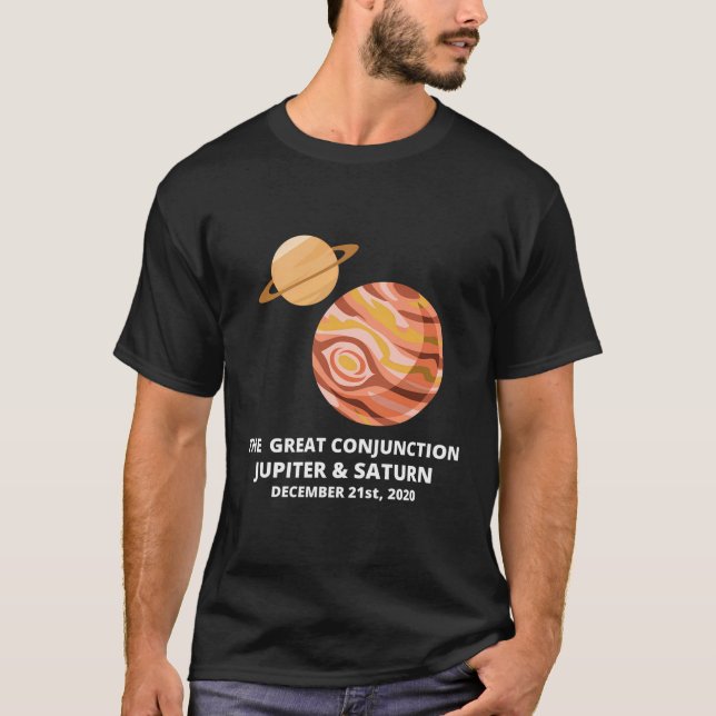 The Great Conjunction 2020 Jupiter And Saturn Plan T-Shirt (Front)