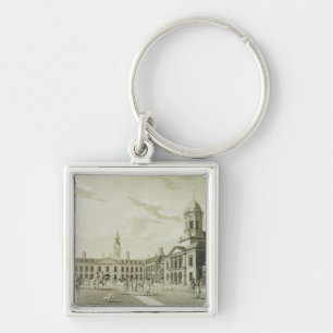 The Great Court Yard, Dublin Castle, 1792 (engravi Key Ring