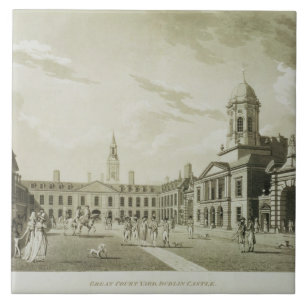 The Great Court Yard, Dublin Castle, 1792 (engravi Tile