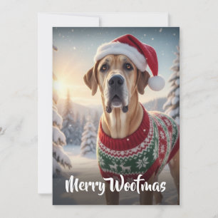 The Great Dane Dog Merry Woofmas  Holiday Card
