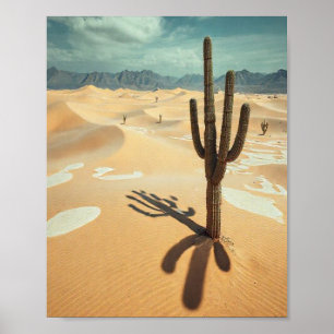 The Great Desert Disconnect: A Surrealist Vision Poster