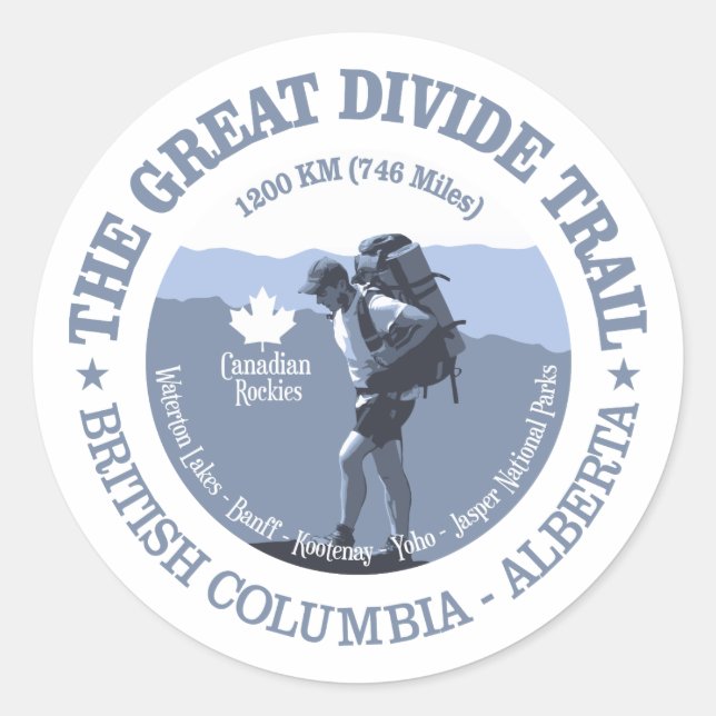 The Great Divide Trail Classic Round Sticker (Front)