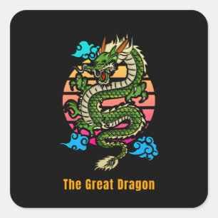 The Great Dragon Square Sticker