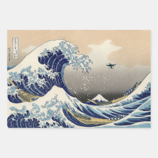 The Great Drone Wave Off Kanagawa Wrapping Paper Sheet