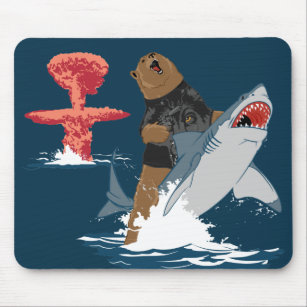The Great Escape - bear shark cavalry Mouse Pad