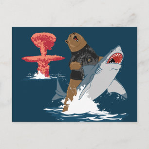 The Great Escape - bear shark cavalry Postcard