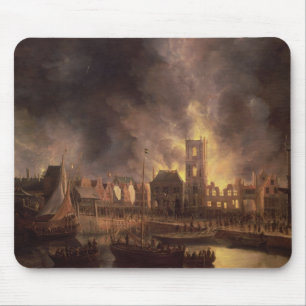 The Great Fire in the Old Town Hall, Amsterdam Mouse Pad
