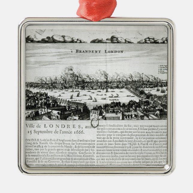The Great Fire of London in 1666 Metal Ornament (Front)