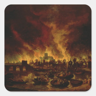 The Great Fire of London in 1666 Square Sticker