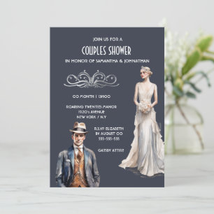 The Great Gatsby couples shower bride groom chic Invitation