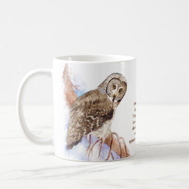 The Great Grey Owl bird Mug (Left)