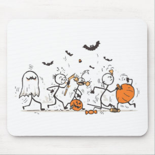 The Great Halloween Candy Fight – Playful Stick Mouse Pad