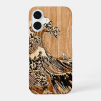 The Great Hokusai Wave Bamboo Wood design