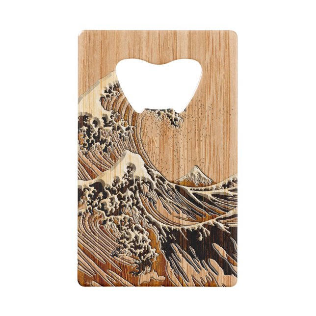 The Great Hokusai Wave Bamboo Wood Style (Back)
