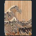 The Great Hokusai Wave Bamboo Wood Style decor iPad Cover<br><div class="desc">A custom design inspired by the Great Wave of Kanagawa painted by ancient Japanese artist Hokusai. It is rendered as to look like a Bamboo Wood inlay decor background. Sounds good, a great gift idea. Use the "Ask this Designer" link to contact us with your special design requests or for...</div>